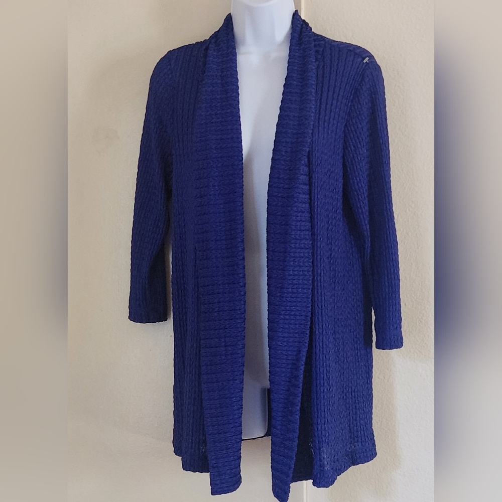 Chic Royal Blue Open-Front Cardigan